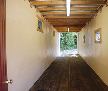 Entrance to 8 x 40 storage trailer