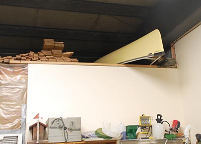 Inside storage for canoes